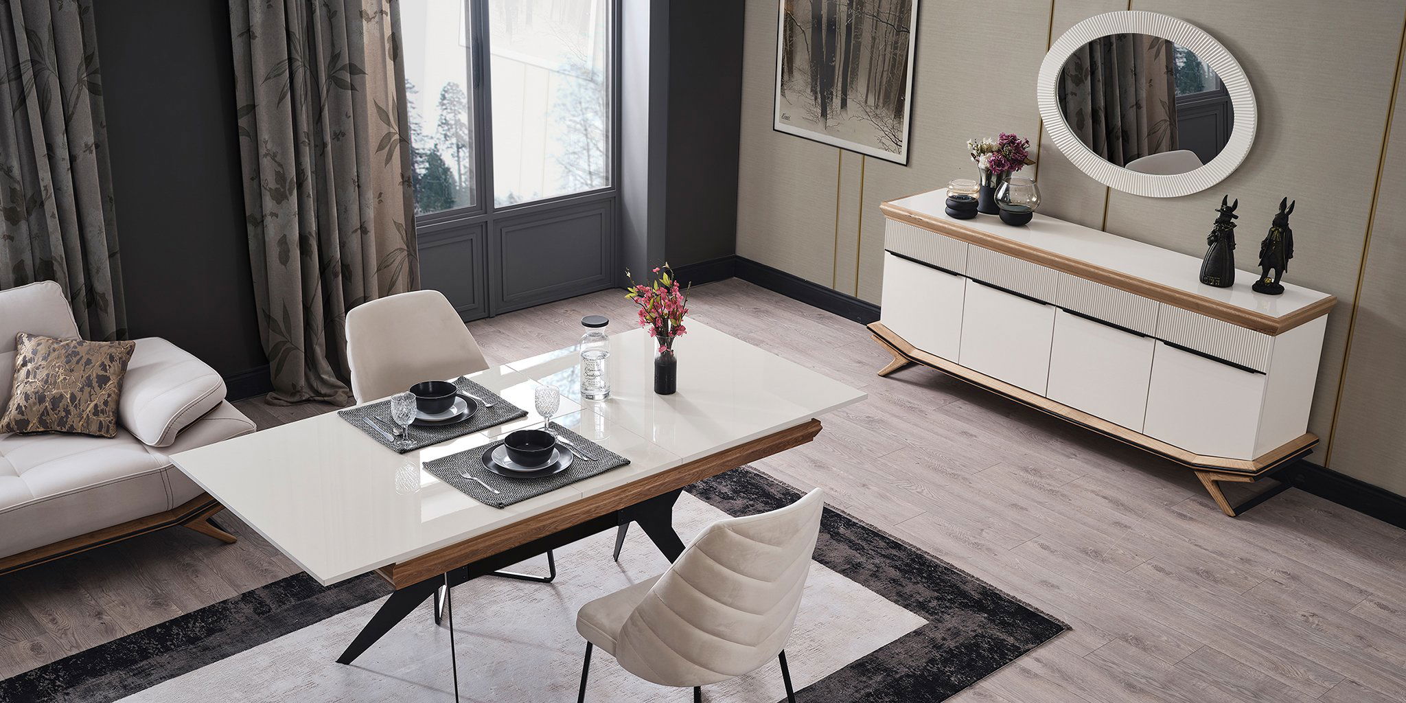 Elize Ahşap Yemek Odası Takımı